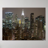 Poster Chrysler construit NYC Night (Devant)