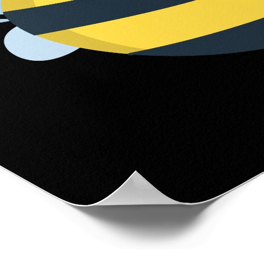 Poster Chub-bee Funny Chubby Bee Pun Dark BG (Coin)