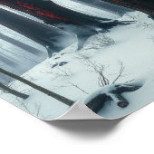 Poster Chuchotements écarlates dans les bois d'hiver (Coin)