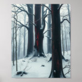 Poster Chuchotements écarlates dans les bois d'hiver (Devant)