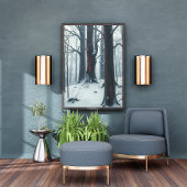 Poster Chuchotements écarlates dans les bois d'hiver