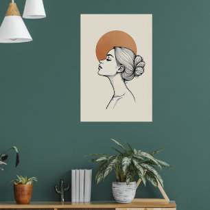 Poster Chuchotements en ligne – Profil féminin minimalist