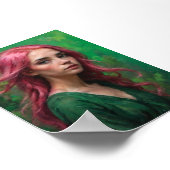 Poster Chuchotements en rose et vert (Coin)