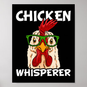 Poster Chuchoteur de poulet Fermier de poulet Nerd Coq de