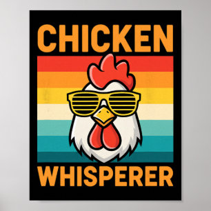 Poster Chuchoteur de poulet Rétro ambiance coq