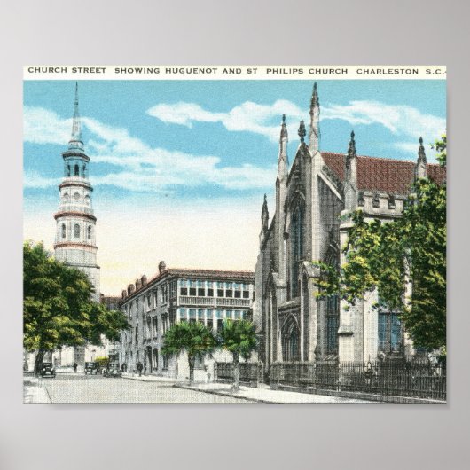Poster Church St, Charleston, Caroline du Sud (Devant)