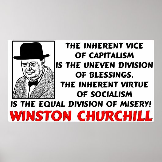 Poster Churchill : Le Socialisme Est La Misère ! (Devant)