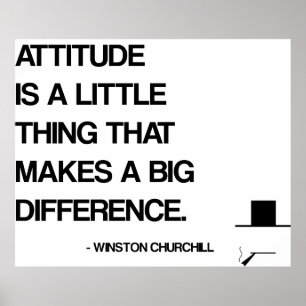 Poster Churchill Motivational Quote - Attitude