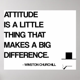 Poster Churchill Motivational Quote - Attitude