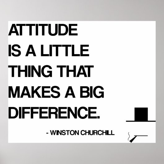 Poster Churchill Motivational Quote - Attitude (Devant)