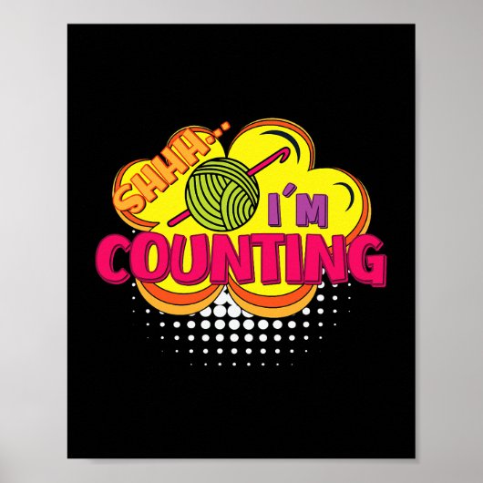 Poster Chut. Je Compte Drôle Crochet Design (Devant)
