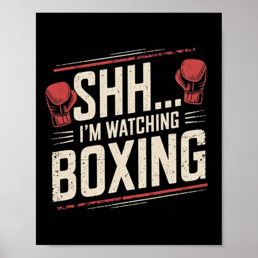 Poster Chut... Je regarde la boxe drôle pour les combatta (Devant)