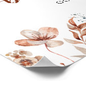 Poster Chute Boho Champignon Floral Baby shower signe de  (Coin)