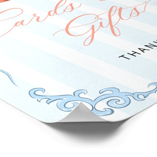 Poster Chute Citrouille Bleu Cartes et Cadeaux (Coin)