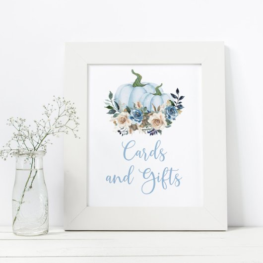 Poster Chute Citrouille Bleu Garçon Cartes et Cadeaux de