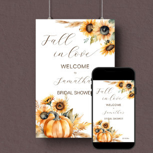 Poster Chute d'amour boho citrouille tournesol signe de b