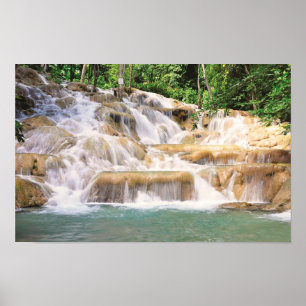 Poster Chute de la rivière Dunn en Jamaïque de près