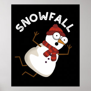 Poster Chute de neige amusante Plume de neige foncé BG
