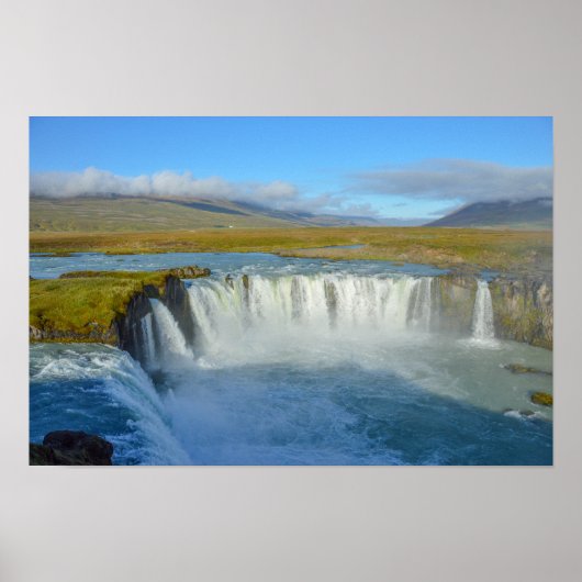 Poster Chute d'eau de Godafoss, Islande (Devant)