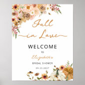 Poster Chute en amour Automne Fête des mariées florale Bi (Devant)