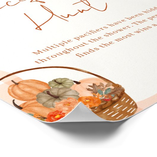 Poster Chute en amour Baby shower Pacifique Chasse Signe (Coin)