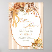 Poster Chute en amour Boho Terracotta Fête des mariées Bi (Devant)