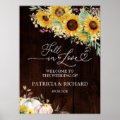 Poster Chute en amour Citrouille tournesol Mariage Bienve (Devant)