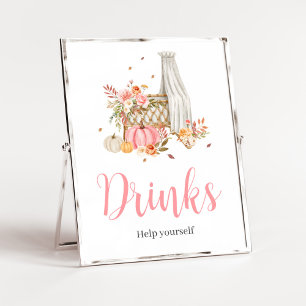 Poster Chute En Amour Pink Pumpkin Boissons Bébé Douche