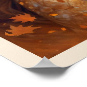 Poster Chute Femme dans le vent Feuille Orange Blue Eyes (Coin)