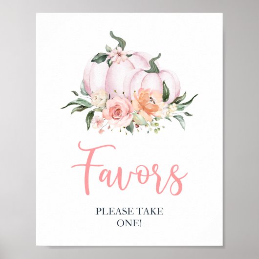 Poster Chute Floral Petite Citrouille Douche Faveurs (Devant)