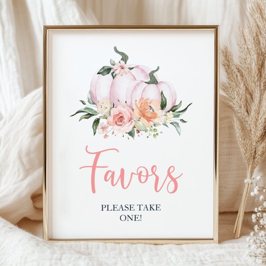 Poster Chute Floral Petite Citrouille Douche Faveurs