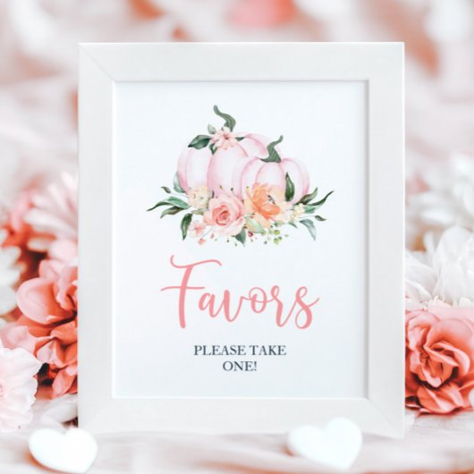 Poster Chute Floral Petite Citrouille Douche Faveurs