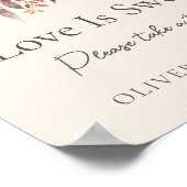 Poster Chute Florale Ivoire Mariage L'amour est doux sign (Coin)