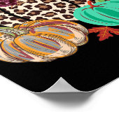 Poster Chute Leopard Cheetah Citrouille Rustique Hallowee (Coin)