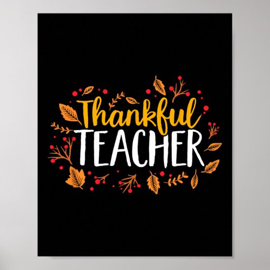 Poster Chute Merci enseignant Thanksgiving (Devant)