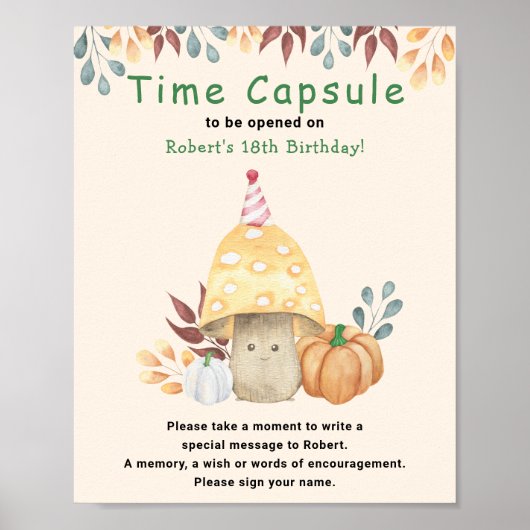 Poster Chute mignon champignon Temps Capsule 1er annivers (Devant)