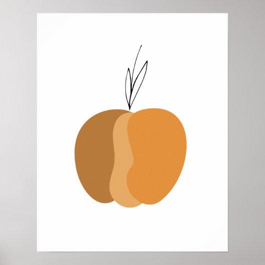 Poster Chute minimale de Citrouille Boho (Devant)