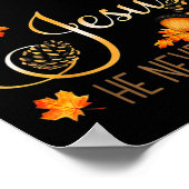 Poster Chute Pour Jésus Il Jamais Feuille Automne Christi (Coin)