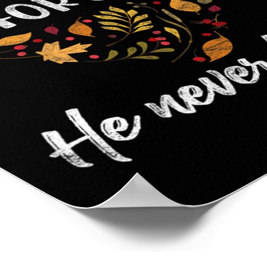 Poster Chute Pour Jésus Il N'A Jamais Feuille Automne Chr (Coin)