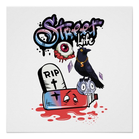 Poster Chute Sweatshirt tour ou traiter Tshirt | Hallowee (Devant)