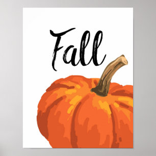 Poster Chute - thanksgiving - citrouille