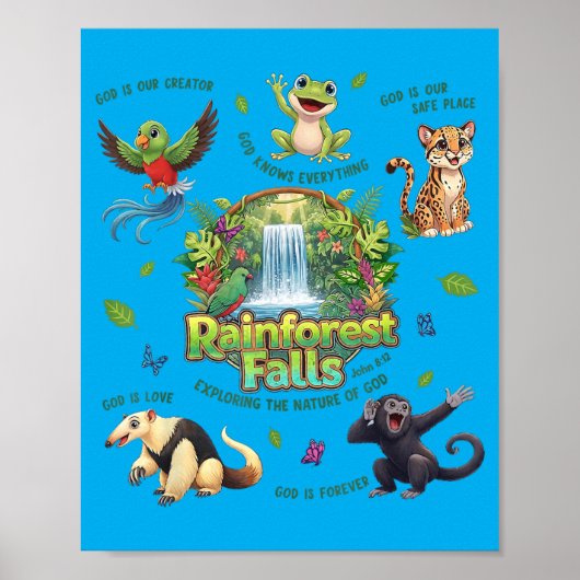 Poster Chutes de la forêt tropicale Explorer la nature de (Devant)