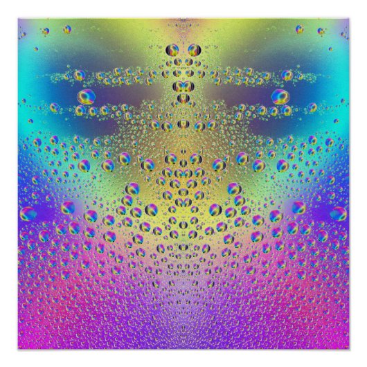 Poster Chutes de pluie colorées (Devant)