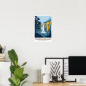 Poster Chutes de Snoqualmie Washington Cascade Vintage (Bureau à domicile)