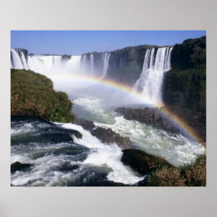 Poster Chutes d'Iguassu, État du Paraná, Brésil. Vue aéri
