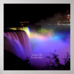 Poster Chutes du Niagara, lumières dansantes,