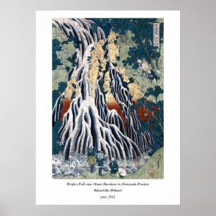 Poster Chutes Hokusai Kirifuri, Mont Kurokami, Shimotsuke
