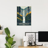 Poster Chutes Multnomah Oregon (Bureau à domicile)