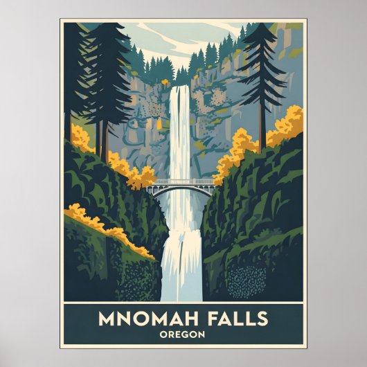 Poster Chutes Multnomah Oregon (Devant)