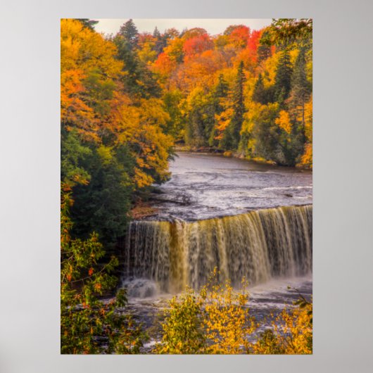 Poster Chutes supérieures avec couleurs d'automne (Devant)